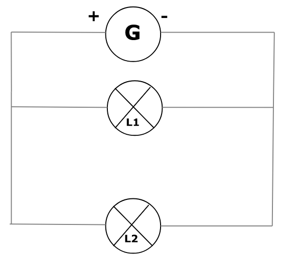 schéma montage électrique deux lampes en dérivation ou parallèle