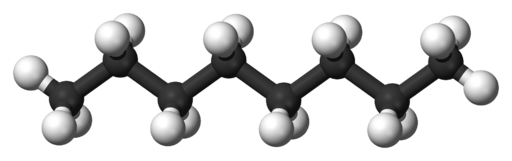 une molécule d'octane (hydrocarbure)