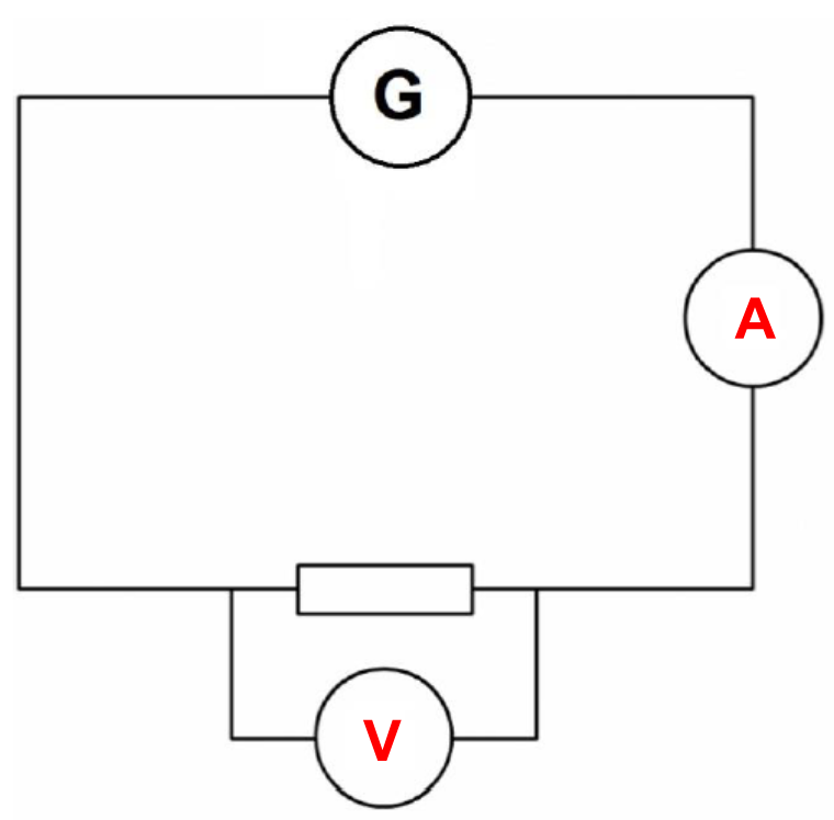 schéma électrique complété ampèremètre voltmètre