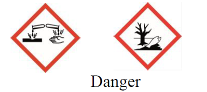 pictogrammes de dangers de l'eau de javel
