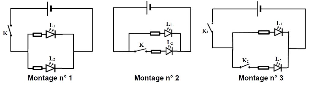 montages électriques d'une lampe frontale